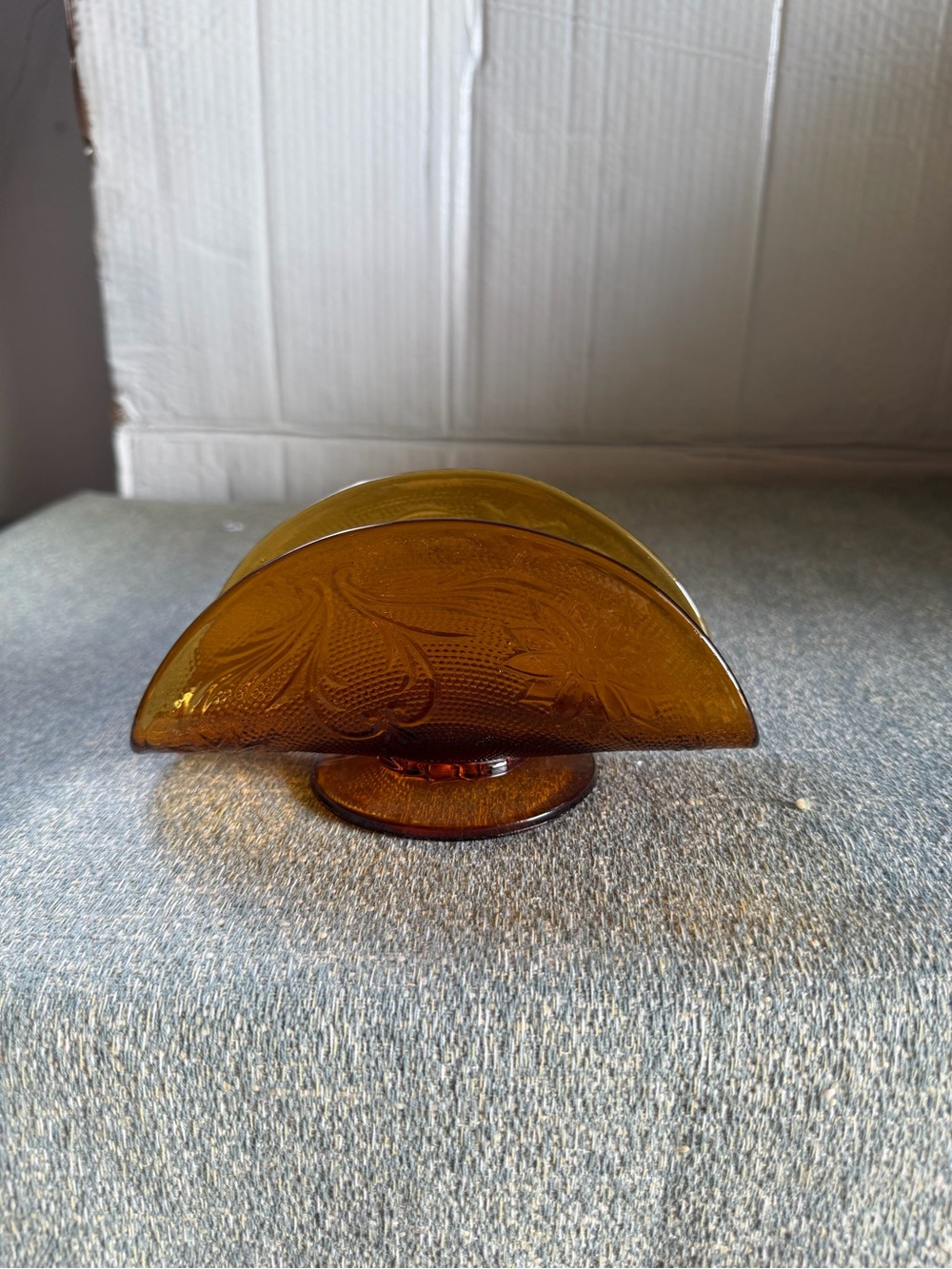 Amber Glass Decorative Napkin Holder - Amber Home Accent